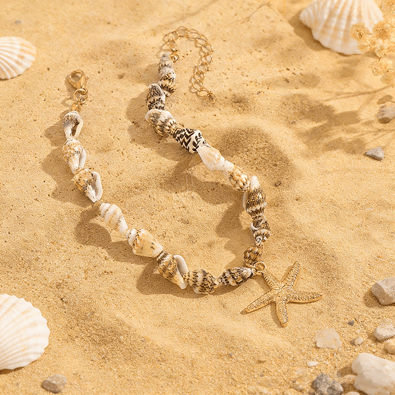 Women's Ocean Style Artificial Seashell Beaded Anklet